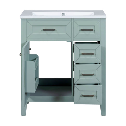 Modern Bathroom Vanity With Sink Combo, 3 Drawers, Undermount Drop-In Sink