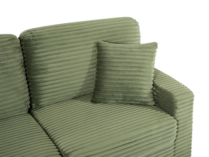 Upholstered U-Shaped Sectional Sofa With Movable Ottoman And Side Storage Pockets