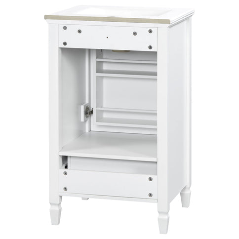 Freestanding Bathroom Vanity With Sink, Soft Closing Door, Drawer Storage - White