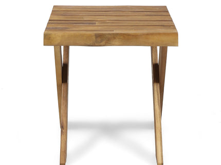 Passion - Outdoor Side Table With Cross Base And Slatted Top - Teak