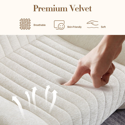 Bean Bag Chair For Adults, Lazy Floor Sofa Couch Memory Foam Bean Bag Sofas Chenille Fabric Reading Chair Comfortable Corner Lounge Sofa For Living Room - White