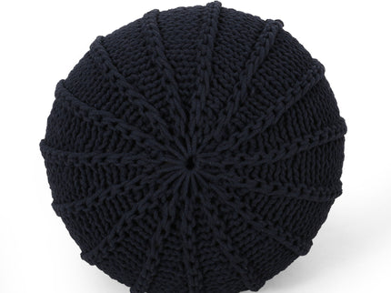 Bordeaux - Knitted Round Pouf Ottoman And Floor Cushion