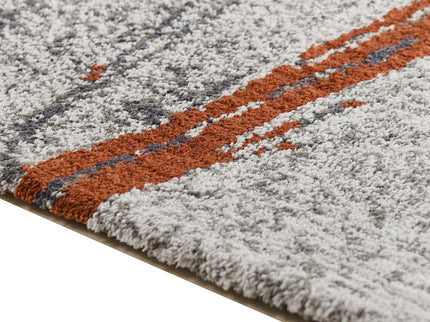 Quarry - 5' X 6.5' Abstract Area Rug - Gray / Orange