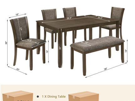 Dining Table Set With Upholstered Chairs, Rectangular Dining Table Set
