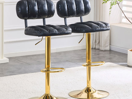 Adjustable Height Bar Stools & Footrest For Kitchen Island (Set of 2)