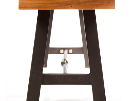 Outdoor Dining Bench, Patio Backless Bench - Teak / Black