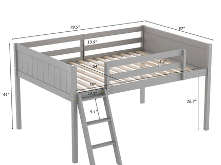 Low Loft Bed With Adjustable Ladder