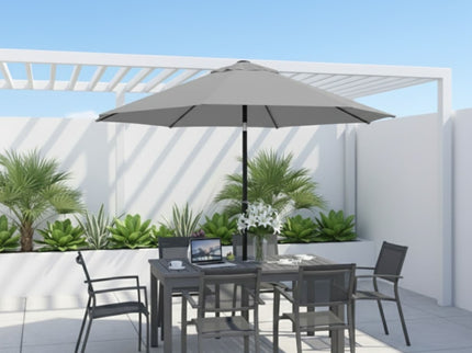 Umbrella With Crank Lift & Tilt, UV-Resistant Canopy For Patio
