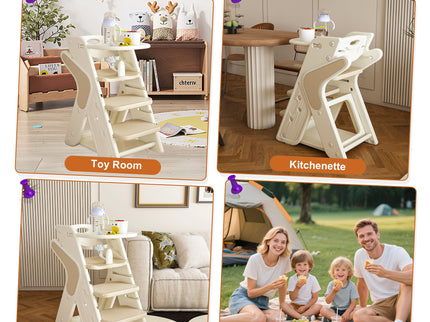Multifunctional Growing Up Dining Chair With Adjustable Height And 5 Point Seat Belts