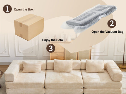 Convertible Floor Sofa Bed, Boneless Modular Sectional Sofa For Living Room