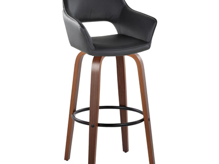 Mustang - Contemporary Fixed Height Barstool With Swivel & Round Footrest (Set of 2)