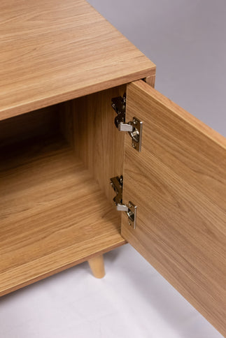 TV Stand For TVs Up To 60" With 2 Doors, 1 Drawer And 1 Open Shelf - Oak