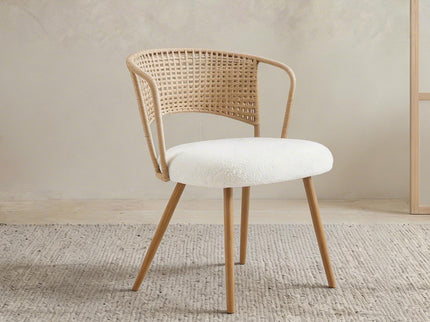 Dining Chairs With Wing Back Design For Kitchen (Set of 2) - Beige / Brown