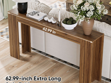 Farmhouse Style Extra Long Walnut Console Table