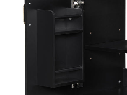 Freestanding Bathroom Vanity With Sink, 3 Drawers & Flip-Out Drawer