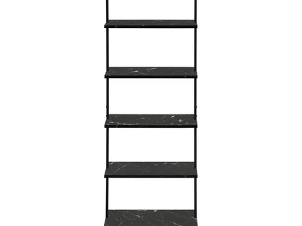 Bookshelf, Bookcase, Etagere, Ladder, 5 Tier, For Office, Marble Look Contemporary & Modern