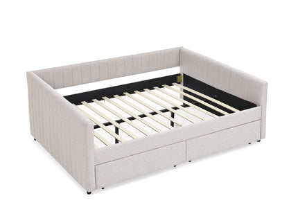 Upholstered Queen Daybed With 2 Drawers