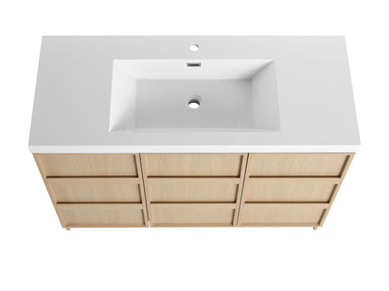 Freestanding Bathroom Vanity With Sink & 2 Soft Close Cabinet Doors
