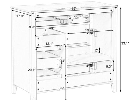Bathroom Vanity With Sink, Cabinet With 3 Drawers And Adjustable Shelf