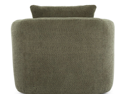 360° Swivel Barrel Sofa Chair With Throw Pillow, Upholstered Accent Chair