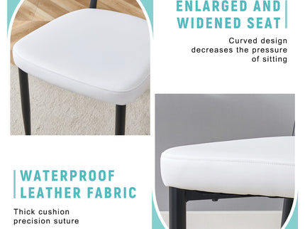 Minimalist Ergonomic Dining Chair With Curved Backres (Set of 4)