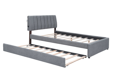 Upholstered Platform Bed With Trundle