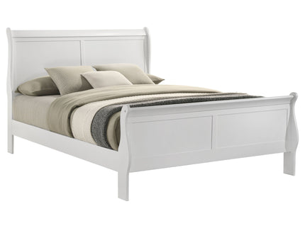 Mckee - Queen Sleigh Panel Bed With Curved Legs - White