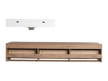 Modern Wall Mounted Bathroom Vanity With Resin Sink And Soft Close Drawer