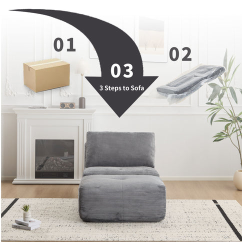 Single Chaise Longue With Movable Ottoman For Living Room