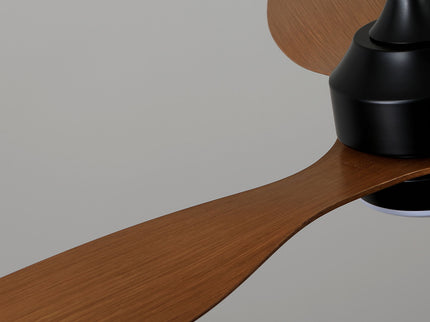 Ceiling Fan With Lights Quiet DC Motor 3 Blade Ceiling Fans 6 Speed Levels, Reversible Ceiling Fan - Matte Black / Wood