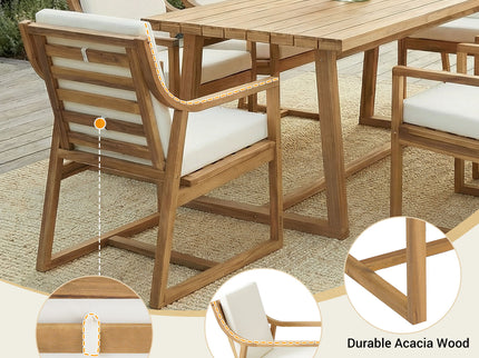 7 Piece Modern Outdoor Dining Set, Patio Furniture