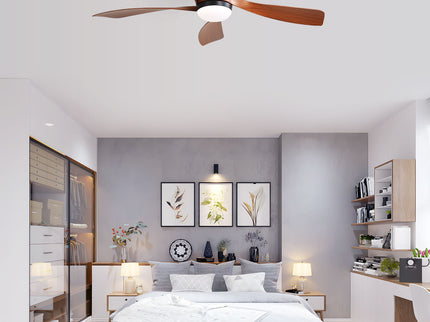 52" Indoor Ceiling Fan With 3 Color Dimmable LED Light Blades, Reversible DC Motor, Remote Control
