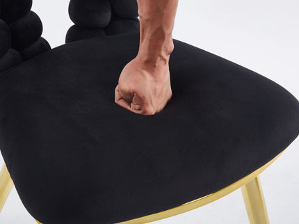 Modern Chair With Iron Tube Legs, Soft Cushions And Comfortable Backrest, Suitable For Dining Room, Living Room, Cafe, Hairball Back