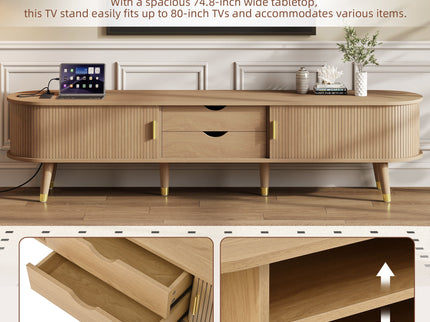 TV Stand & Coffee Table Set With Charging Station