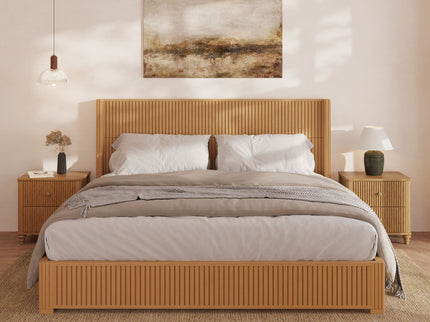 Platform Bed Frame With Headboard, Floor Standing Design
