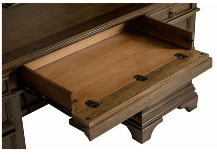 Stigham - 5 Drawer Credenza Office Desk - Oak
