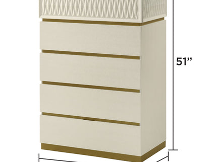 Stanley - 5 Drawer Chest With Crocodile Texture - Gray