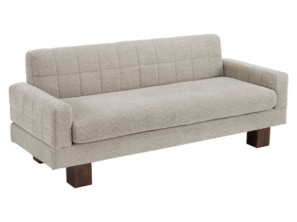 Modern Loveseat Sofa, 2 Seater With Square Arms For Living Room