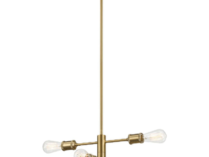 Trellis - 4 Lights Modern Gold Chandelier Vintage Pendant Fixture For Living Room - Clear / Gold