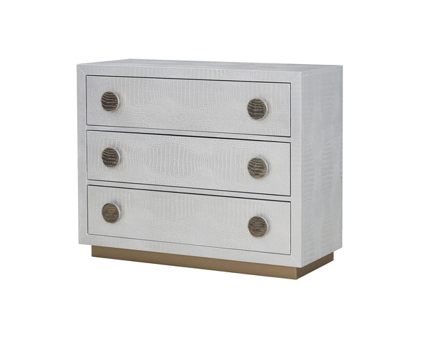 Anpu - Faux Crocodile Skin Console Cabinet - Silver
