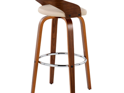 Grotto - Contemporary Fixed Height Barstool With Swivel With Round Footrest (Set of 2)