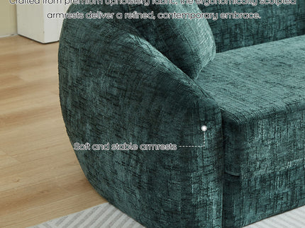 Curved Convertible Sofa, 2 In 1 Fold Out Bed With Pull Out Base And Deep Seat