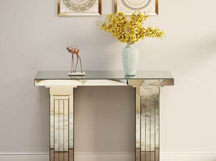 Console Table, Rectangular Entryway Desk For Living Room - Silver