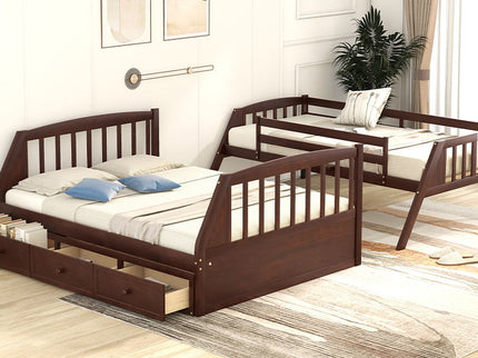 Bunk Bed With Drawers, Ladder And Storage Staircase