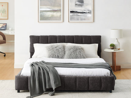 Modern Platform Bed Frame With Thick Fabric