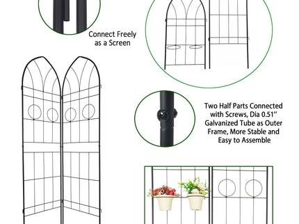 Metal Garden Trellis Rustproof Trellis For Climbing Plant, Outdoor Flower Support