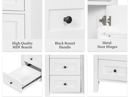 Bathroom Vanity With Sink, 3 Drawers & Cabinet With Adjustable Shelves