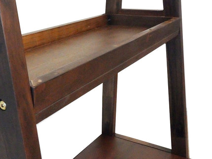Ladder Desk, Ladder Style Display Shelf - Natural Wood / Brown