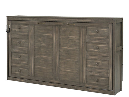Murphy Bed With LED Light, Foldable Wall Bed Cabinet