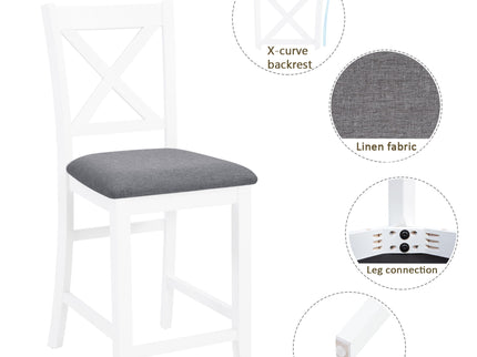 5 Piece Counter Height Dining Table Set With 4 Chairs